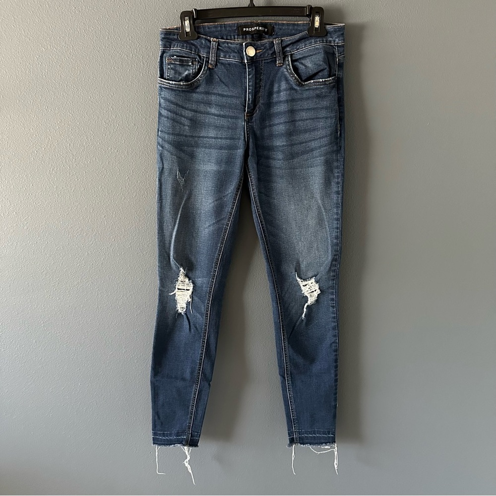 Prosperity Women's Blue Distressed Jeans